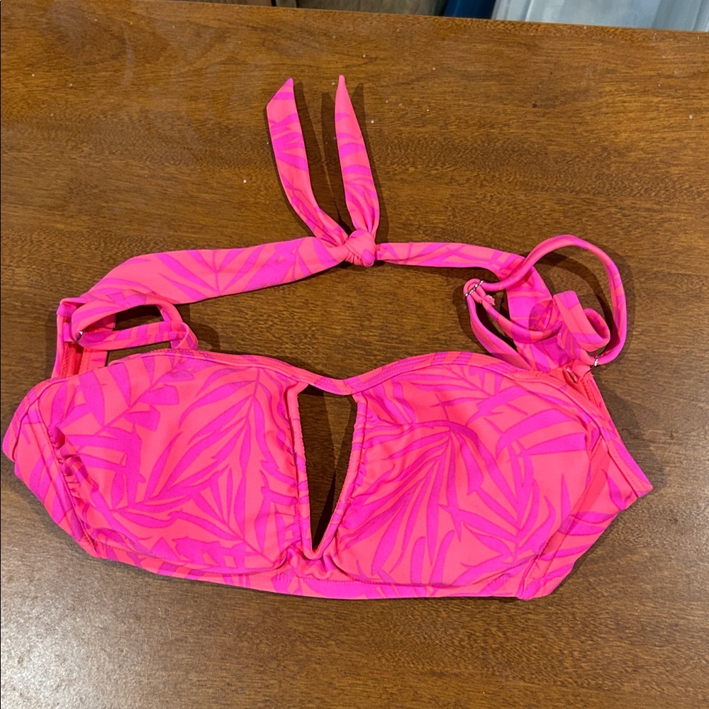 Pink Tropical Bikini Top